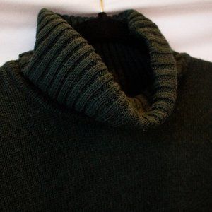 Green Knit Turtleneck Sweater